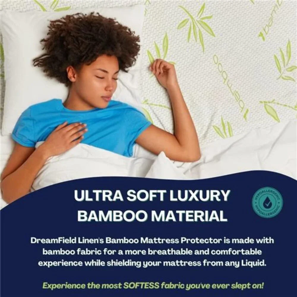 Mattress Protector with Zipper - 100% Waterproof Queen Size Cooling